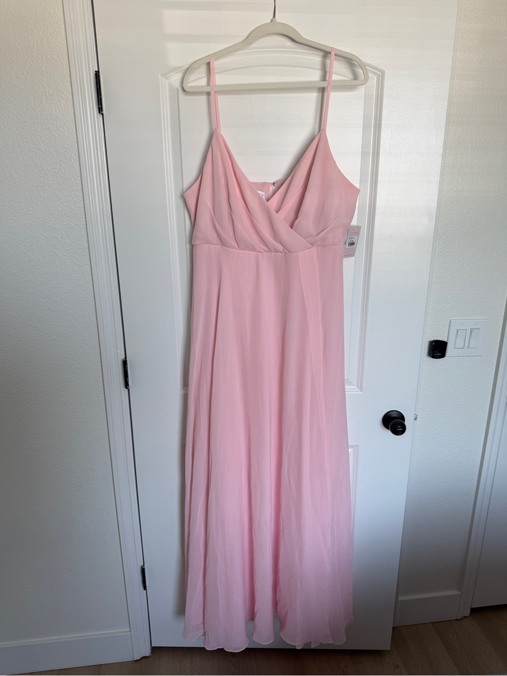 Birdy Grey Blush Pink Kia Chiffon Bridesmaid Dress with Spaghetti Straps